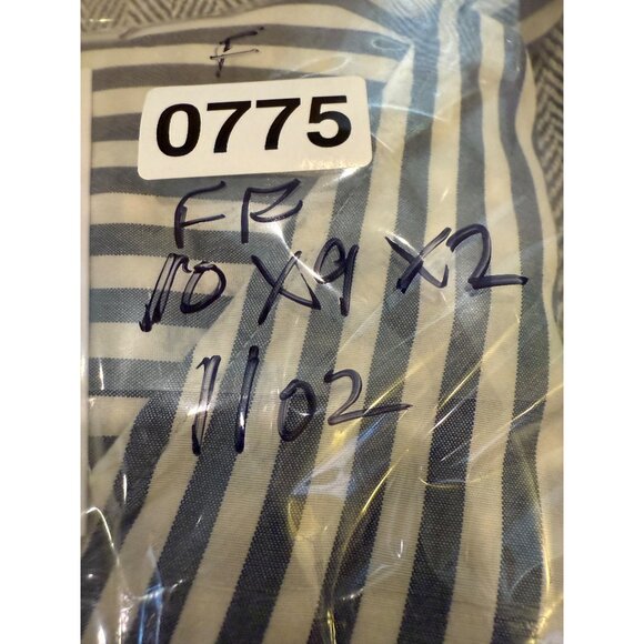 Madewell Blue & White Striped V-Neck Peplum Blouse With Long Balloon Sleeves Siz - Picture 9 of 9